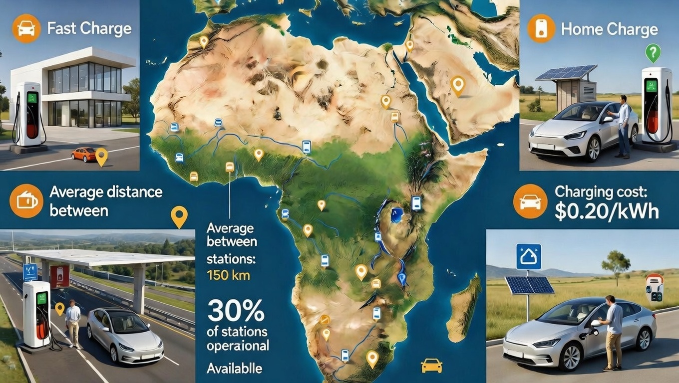 Réseau de bornes de recharge en Afrique